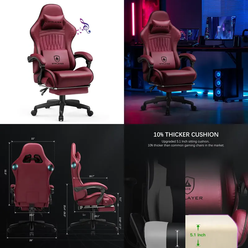 Office Furniture - Kursi Gaming GTPLAYER dengan Speaker, Kursi