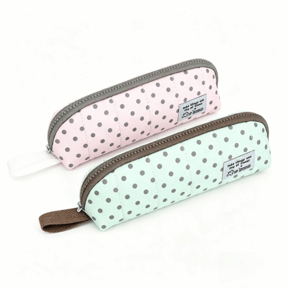 Kotak Pensil Bermotif Polkadot - Aesthetic Large Pencil Case Pouch ulasan dan harga