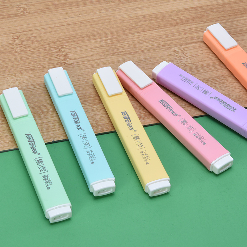 6 buah/Set pena neon Highlight - Pastel Highlighter Set Double Ended ulasan dan harga