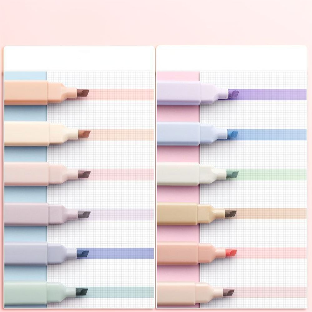 Set Spidol Warna Pastel yang M - Pastel Highlighter Set Double Ended ulasan dan harga